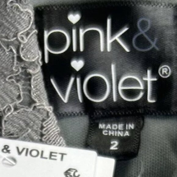 NWOT Pink & Violet Sleeveless Lace Glitter Mesh Dress - Picture 2 of 11